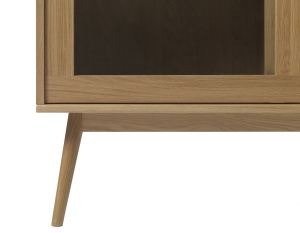 Dulap cu vitrina BARRALI, Natural, 40x160x110 cm - Img 4