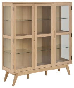 Dulap cu vitrina Marte, Alb, 148x140x40 cm - Img 4