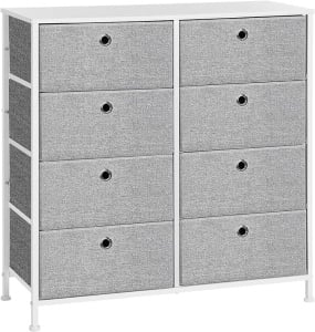 Dulap de depozitare, Songmics, Gri-Alb, 30 x 80 x 81.5 cm