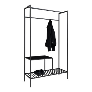 Dulap haine Vita, Negru, 38x101x170 cm - Img 2
