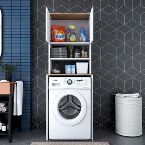 Dulap masina de spalat KD101 Alb 65x183.6x60 cm - Img 5