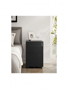 Dulap mobil cu inchidere, Songmics, Negru, OFC60BK, 52 x 39 x 60 cm - Img 4