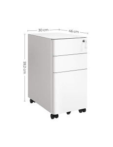 Dulap mobil cu incuietoare, Songmics, Alb, OFC030W01, 30 x 46 x 59 cm - Img 5