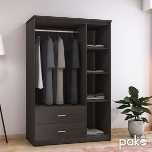 Dulap Olympus Cu 3 Uși Și Sertare + Oglindă Culoare Wenge 120x57x183 cm - Img 2