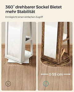 Dulap pentru bijuterii, Songmics, Maro, 162x55x55 cm - Img 5