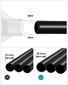Dulap pentru haine, Songmics, Negru, 170x45x167 cm - Img 4