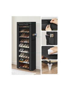 Dulap pliabil, Songmics, RXJ10H, Negru, 58 x 28 x 160 cm - Img 6