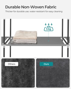 Dulap sifonier textil Songmics Gri 170x45x167 cm - Img 6