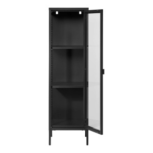 Dulap vitrina Brisbane, Negru, 35x40x140 cm