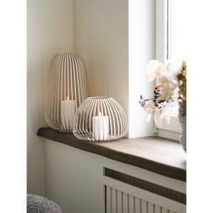 Felinar decorativ Stoense , Bej , 24.5x24.5x40 cm - Img 3