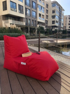 Fotoliu de gradina puf beanbag Daybed Rosu - Img 3