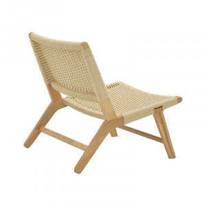 Fotoliu Filippo lemn de fag culoare lemn natural - franghie culoare lemn naturala 68x69x74cm - Img 2