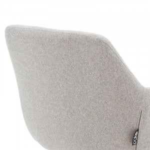 Fotoliu Nasima material textil gri - culoare lemn natural 57x58x84cm - Img 7
