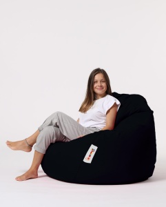 Fotoliu puf de gradina Premium Negru 115x130x39 cm - Img 10