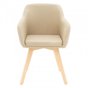 Fotoliu Safira material textil piele ecologica bej - culoare lemn natural 57x58x84cm - Img 4