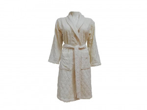 Halat de Baie Jacquard Velour, Pentru Ea, Clerica Cream