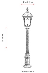 Lampadar de exterior 68181 Maro 80x20 cm - Img 3