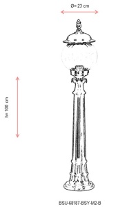 Lampadar de exterior M2B Negru 23x23 cm - Img 3