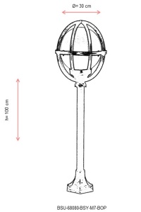 Lampadar de exterior M7BOP Alb 100x30 cm - Img 3