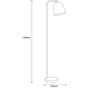 Lampadar Tattoo Negru 22x32x120 cm - Img 5