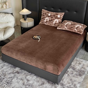 Lenjerie cocolino cu Elastic 180x200 Liny V11 Marmura Brown (Cocolino) - Img 4