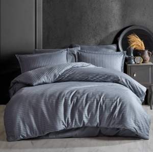 Lenjerie Stripe Satin V1 Antracit (Satin Deluxe)