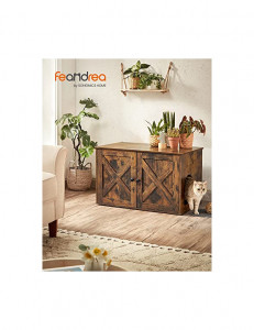 Litiera pentru pisici, Feandrea, ‎53 x 80 x 50 cm, Maro - Img 2