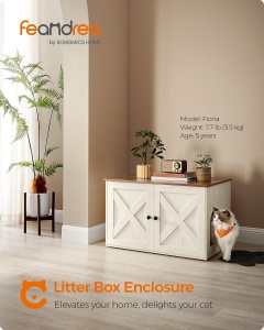 Litiera pentru pisici, Feandrea, Maro, 80 x 53 x 50 cm - Img 3
