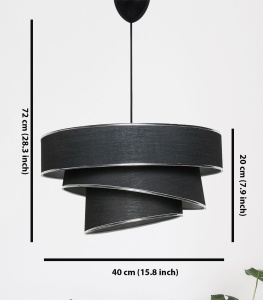 Lustra Couper Negru 40x40x72 cm - Img 3