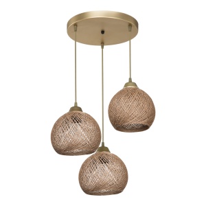 Lustra cu trei lumini PWL-1121, E27 bej-auriu, 40x80 cm