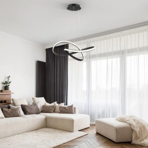 Lustra LED, Artisun, Negru, 56x56x100 cm - Img 2