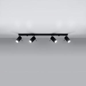 Lustra Ring Negru 80x6x16 cm - Img 2