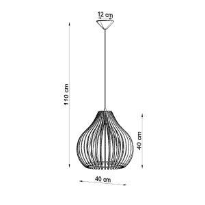 Lustra suspendata Aprilla din lemn, Natural 40x40x110 cm - Img 4