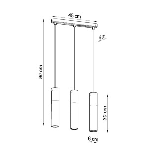 Lustra suspendata Borgio Alb 45x6x90 cm - Img 4