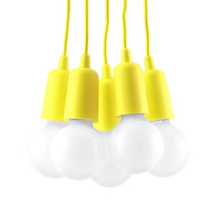 Lustra suspendata Diego Galben 25x25x90 cm