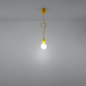 Lustra suspendata Diego Galben 9x9x90 cm - Img 6