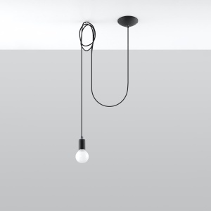 Lustra suspendata Edison Negru 300x150x150 cm - Img 2