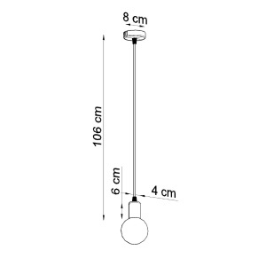 Lustra suspendata Edison Negru 8x8x106 cm - Img 6