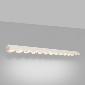 Lustra suspendata LED Biscuit Bej 4000K 131x13x200 cm - Img 3
