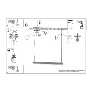 Lustra suspendata LED Farge Alb 4000K 120x8x150 cm - Img 10