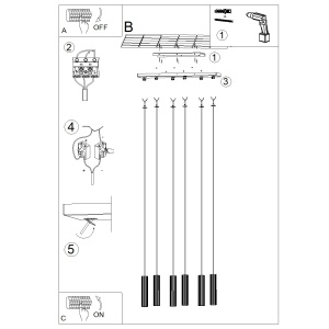 Lustra suspendata LED Ivar 6L Ultramarine 4000K 80x20x200 cm - Img 3