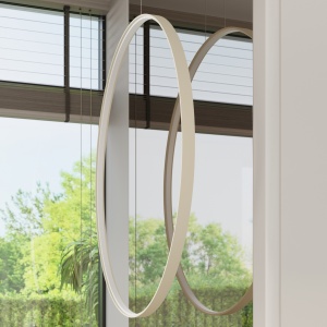 Lustra suspendata LED Rio 55 Bej 3000K 55x16x150 cm - Img 15