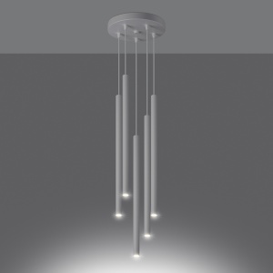 Lustra suspendata Pastelo Alb 25x25x110 cm - Img 3