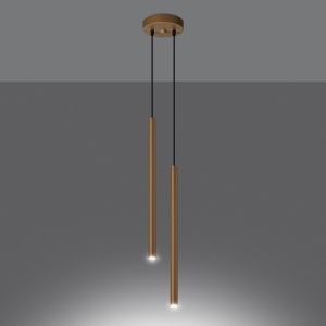 Lustra suspendata Pastelo Auriu 15x15x118 cm - Img 3