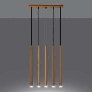 Lustra suspendata Pastelo Auriu 45x5x103 cm - Img 3