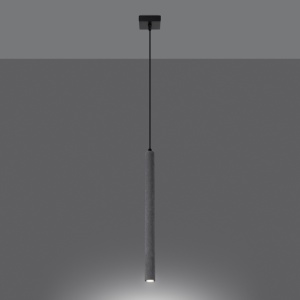 Lustra suspendata Pastelo din beton Gri 3.5x3.5x120 cm - Img 3