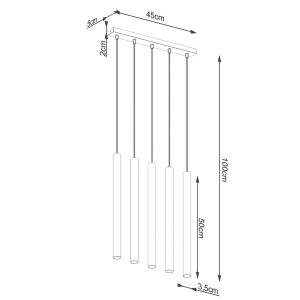 Lustra suspendata Pastelo din lemn, Natural 45x5x103 cm - Img 5