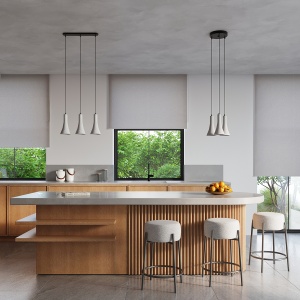 Lustra suspendata Rea din beton Gri 27x27x115 cm - Img 5