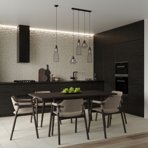 Lustra suspendata Suba Negru 38x38x120 cm - Img 8