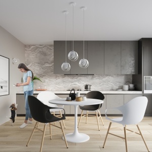 Lustra suspendata Tulos Alb 16x16x125 cm - Img 7